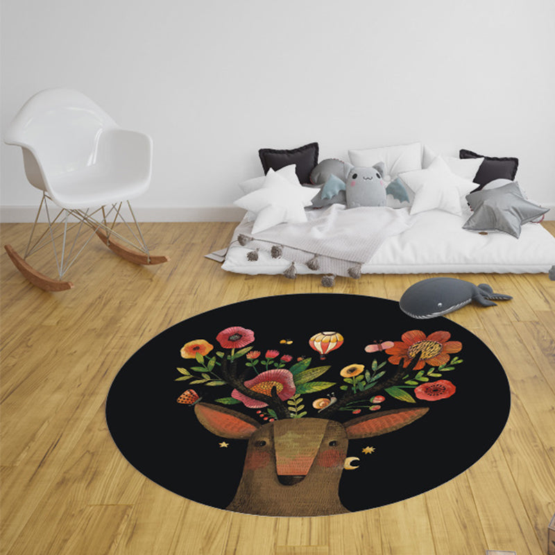 Formal Decoration Rug Multi Colored Animal Patterned Indoor Rug Synthetics Anti-Slip Pet Friendly Carpet