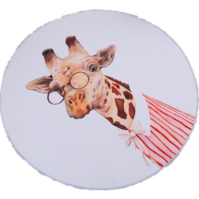 Cute Bedroom Rug Multi Color Anmial Printed Area Carpet PVC Easy Care Stain-Resistant Indoor Rug