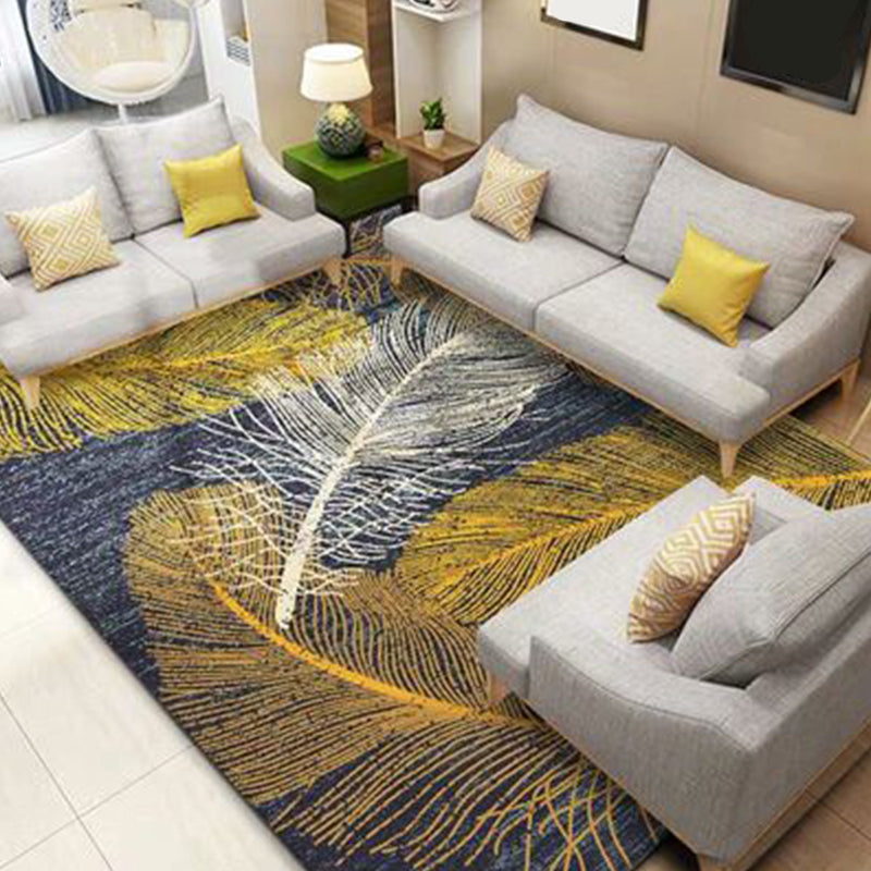 Modern Floral Printed Rug Multi Color Polypropylene Indoor Rug Non-Slip Backing Easy Care Area Carpet for Room