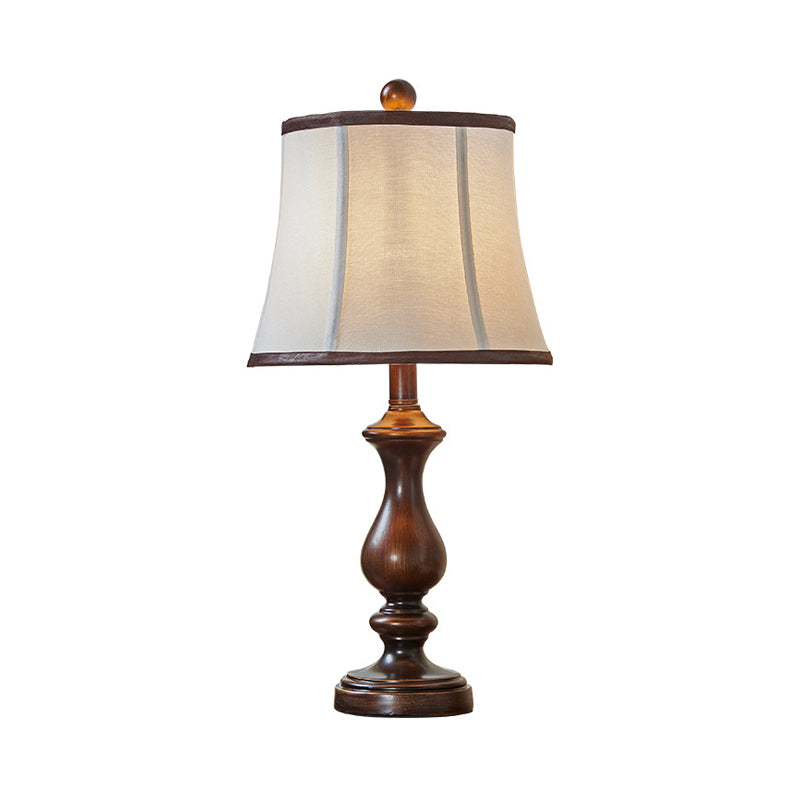 1 Light Wood Task Lighting Antique Style Brown Urn Shape Study Room Night Table Lamp