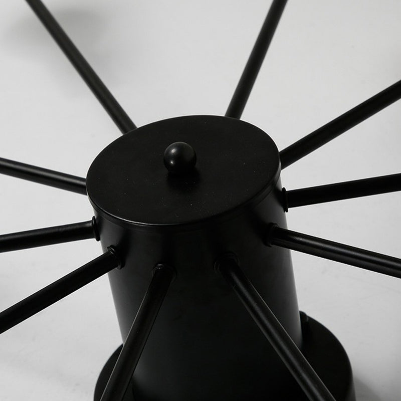 Lámpara de techo semi empotrada de metal negro estilo loft para sala de estar