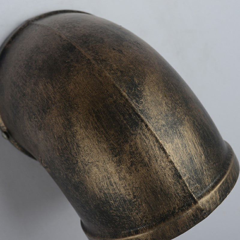 Bronze -Rohrrohr -Ecke geformte Wandleuchte Industrial Metall Garage LED LED -Lampe mit Glasdiffusor