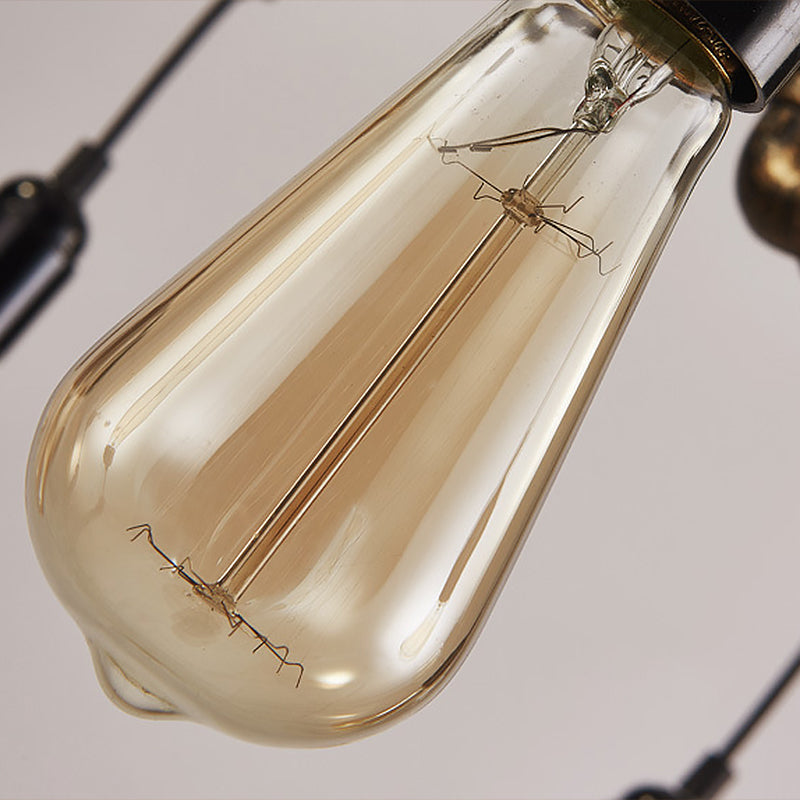 8 cabezas lámpara de lámpara de lámpara de lámpara de estilo steampunk lámpara colgante de metal en óxido