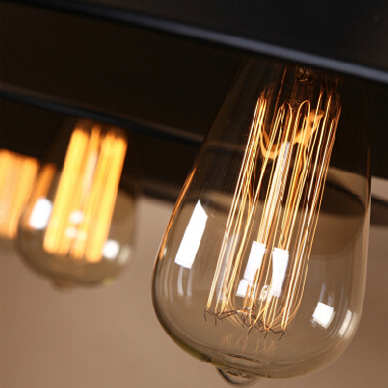 3 Lights Saucer Suspension Lighting Vintage Black Metal Island Lamp for Dining Room