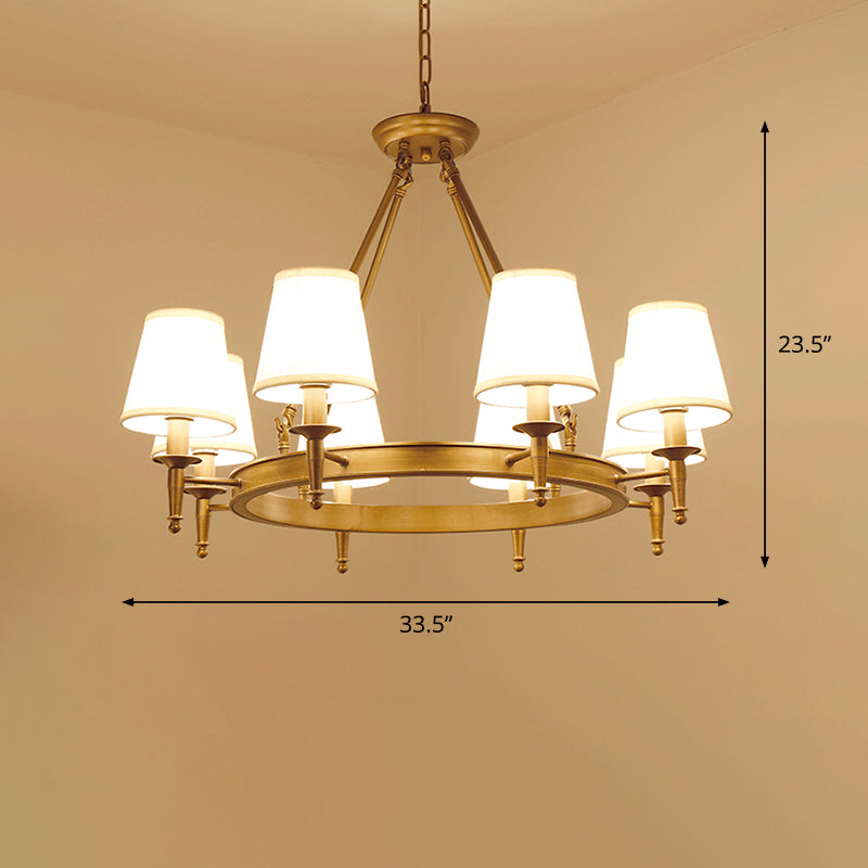 8 têtes d'éclairage de plafond minimalisme empire ombre tissu lustre lumière pour le salon