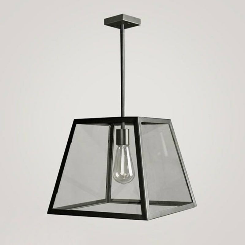 1-licht hanger licht Antiek trapezoid helder glas hangend licht voor restaurant