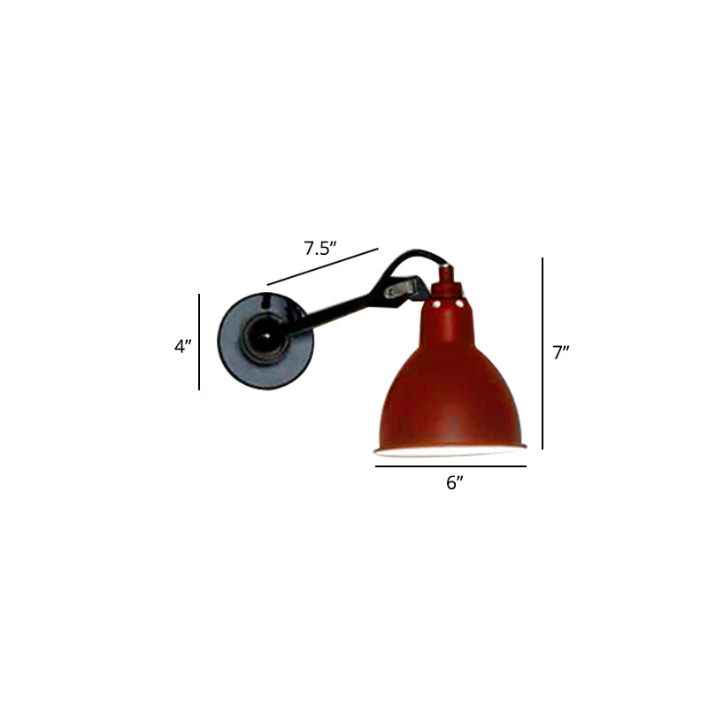 1 Kopf schattierte Wandmontage Lesen leuchtender Dachbodenmetall -Wandbeleuchtung mit verstellbarem Arm