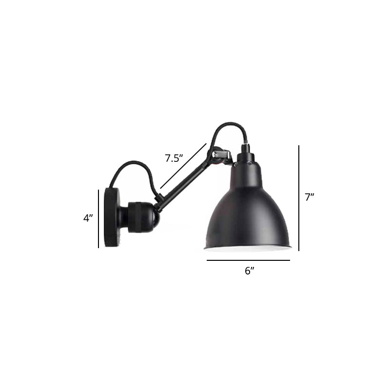 1 Kopf schattierte Wandmontage Lesen leuchtender Dachbodenmetall -Wandbeleuchtung mit verstellbarem Arm