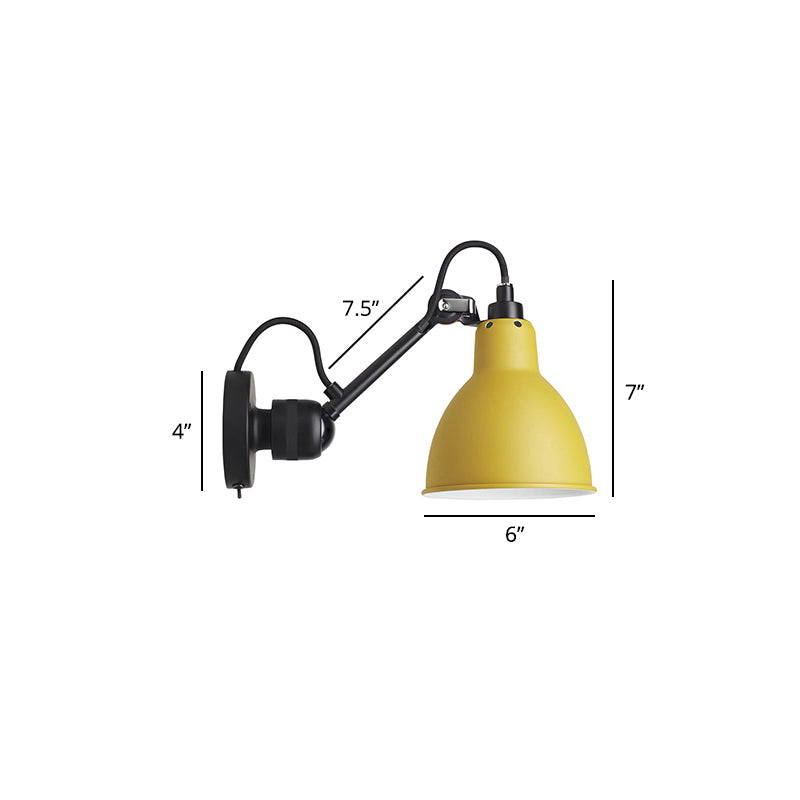 1 Kopf schattierte Wandmontage Lesen leuchtender Dachbodenmetall -Wandbeleuchtung mit verstellbarem Arm