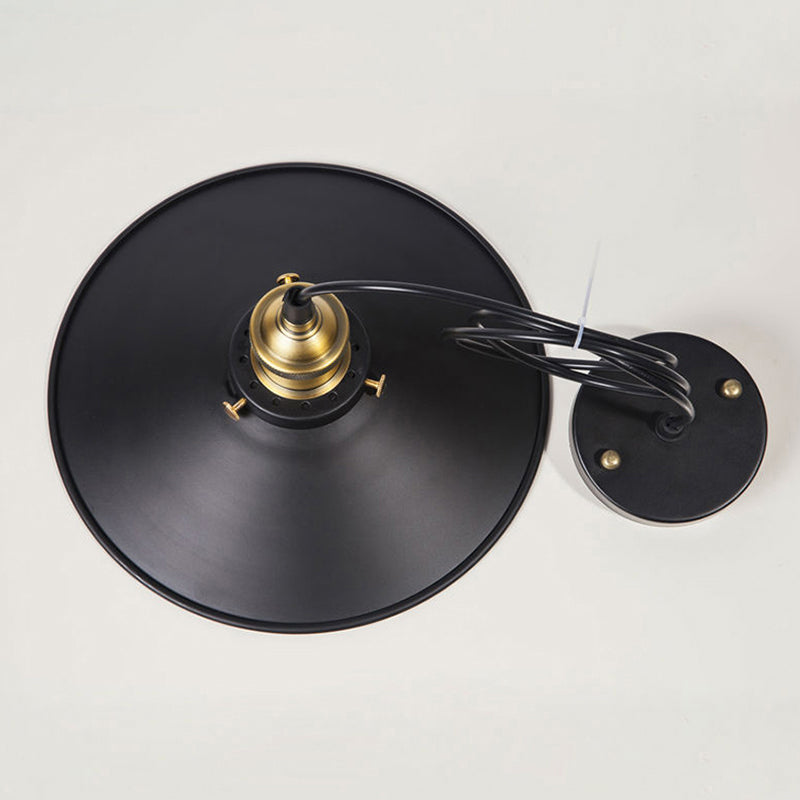 Lámpara de techo colgante de platillo de acabado negro