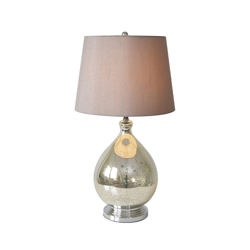 Fabric Empire Shade Table Light Contemporary Single-Bulb Nightstand Lamp for Living Room