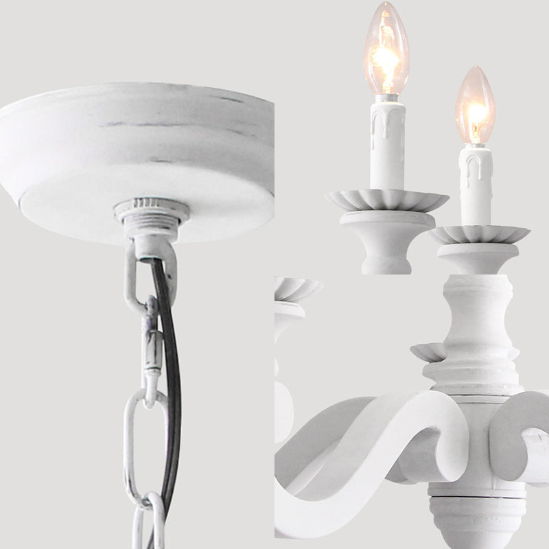 Spur Metal Hanging Chandelier Contemporary 5 Heads White Ceiling Pendant Light for Bedroom