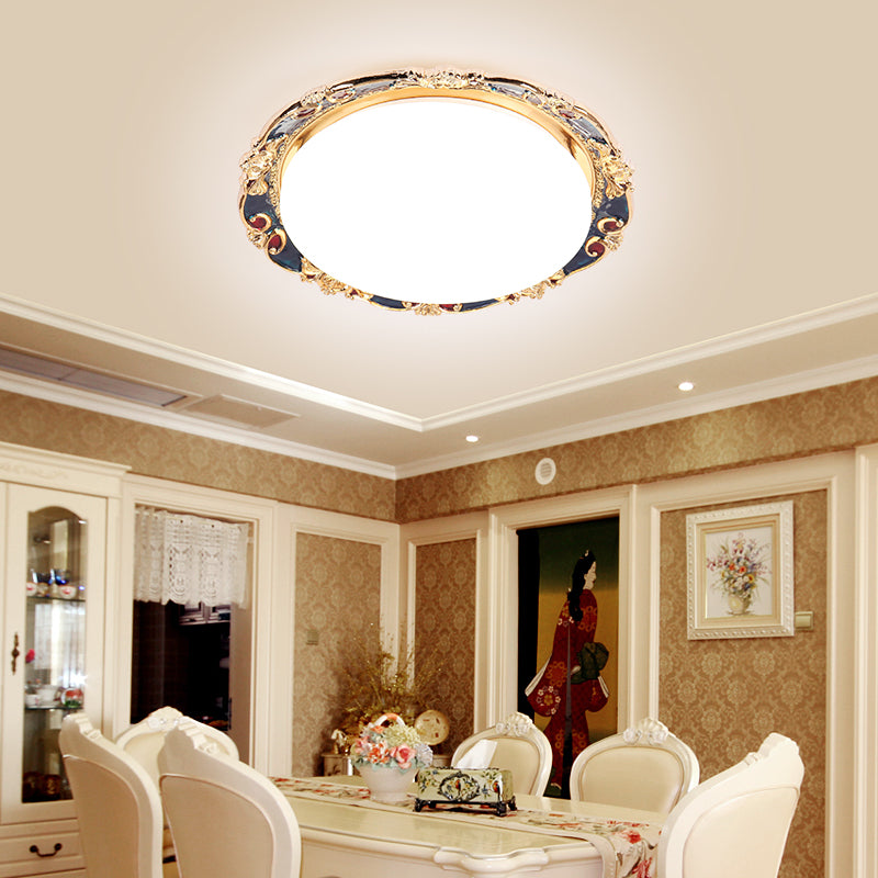 Flower Bedroom Flushmount Lighting Traditional LED Resin Black/Red/Green Flush Mount Lamp