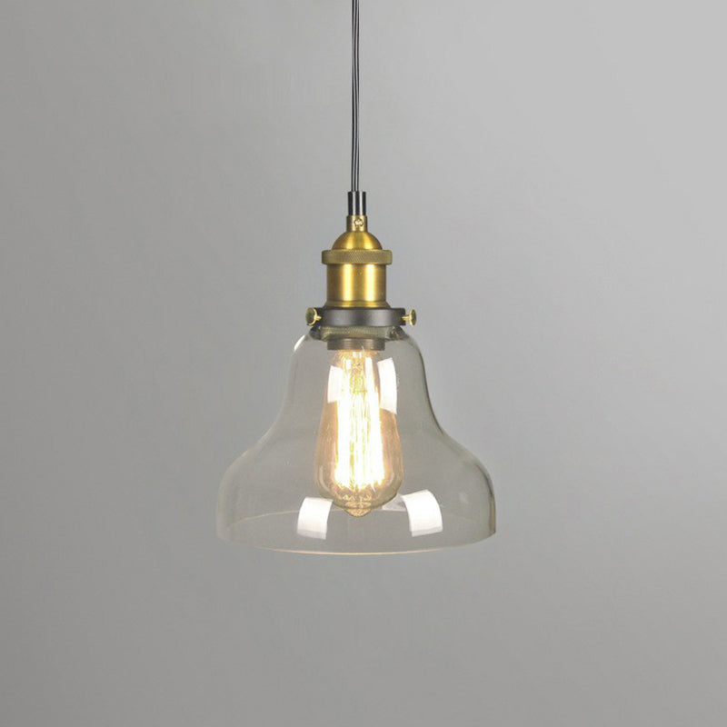 1 kopophanging verlichting retro stijl potlid helder glas hangende hangende lamp armatuur