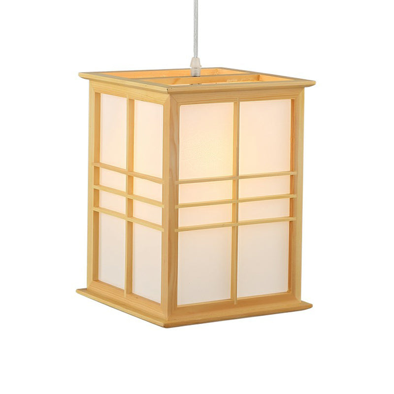Rettangolo Sushi Casa a sospensione Luce in legno in legno giapponese Lampada sospesa in beige