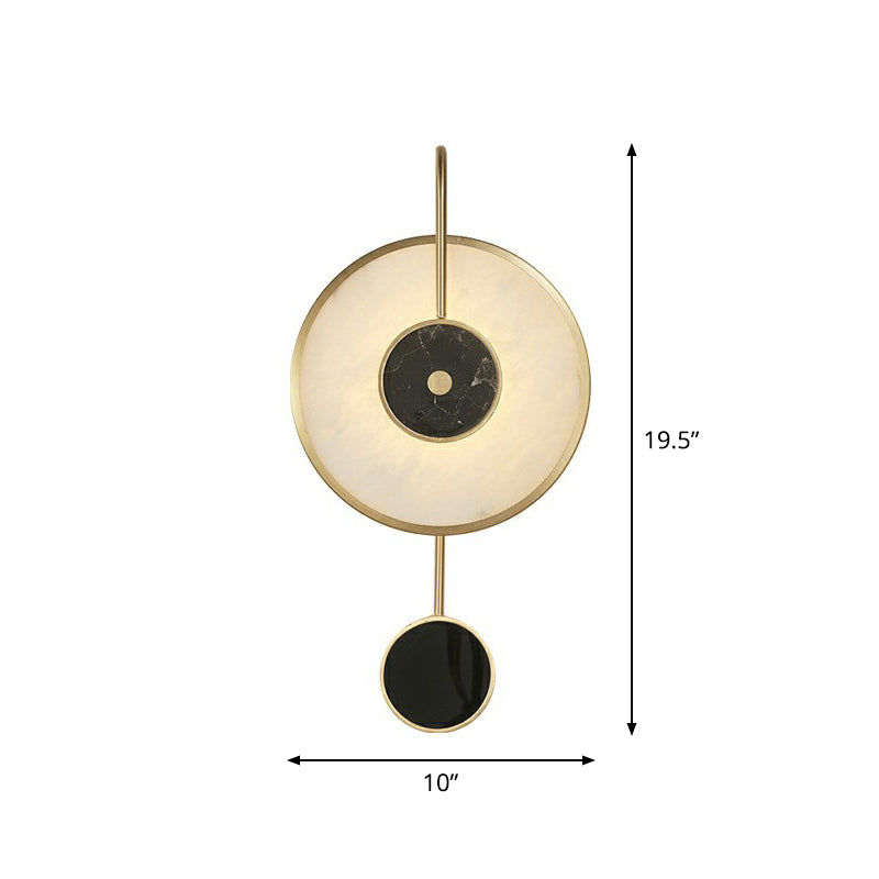 Zwarte cirkel muur sconce verlichting ontwerper marmer led wandmontage licht voor woonkamer