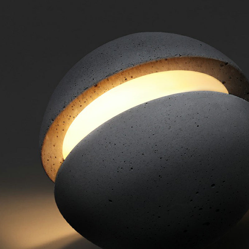 Mini Ball Cement Pendant Light Simplicity Novelty Grey LED Hanging Lamp for Bedroom