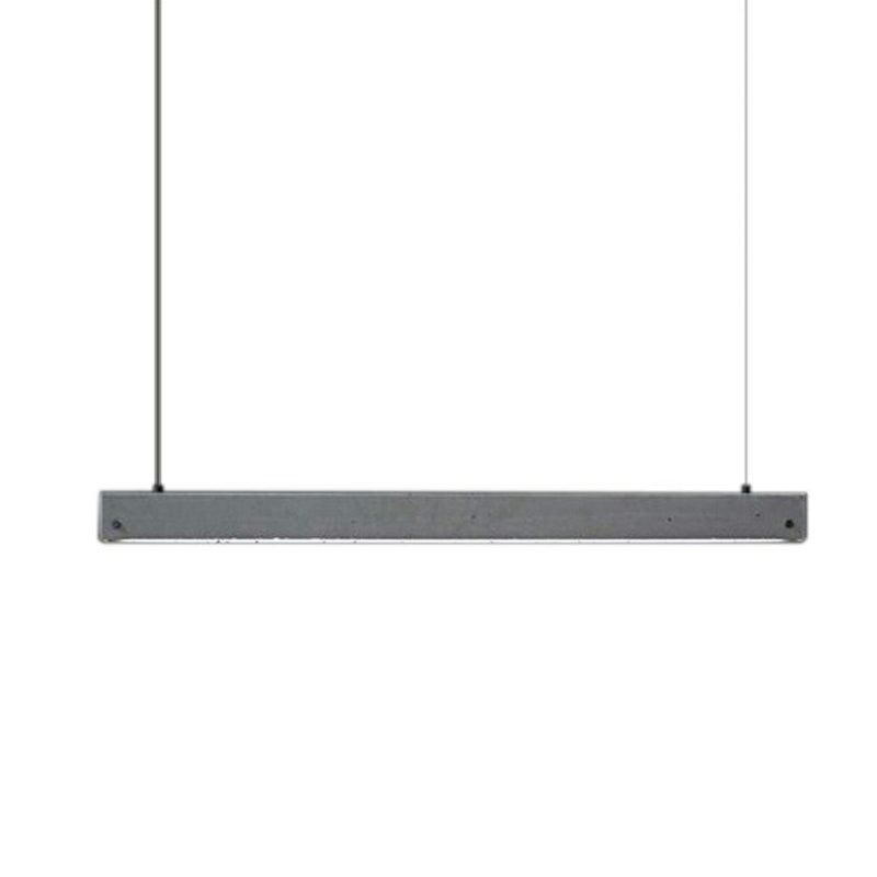 Grey Rectangular Suspension Lighting Simplicity 1 Head Cement Hanging Ceiling Light for Office
