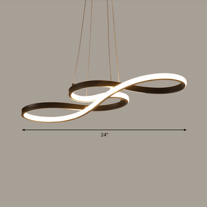 Muzieknoot eetkamer kroonluchter acryl art deco led suspensie licht in zwart