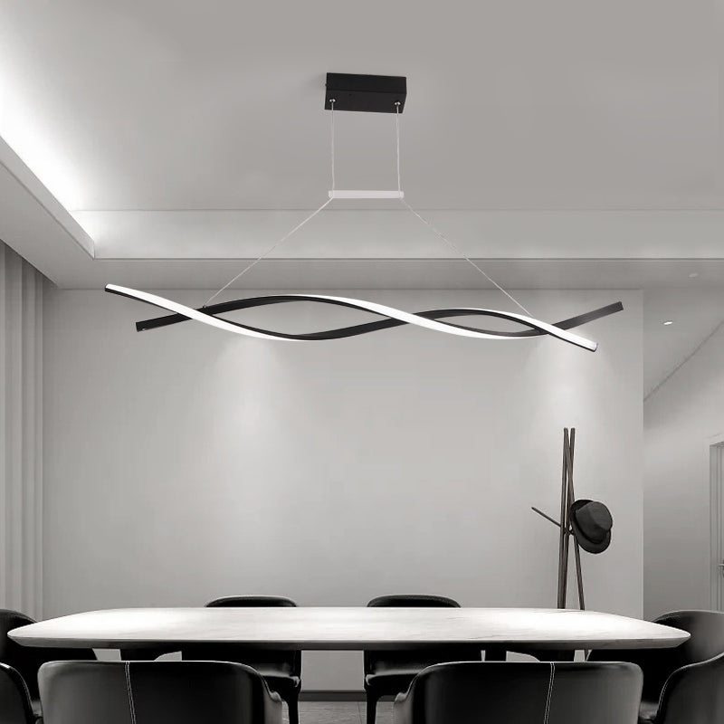 Black Twist LED a led sospesa a sospensione decorativa in alluminio lampadario a sospensione per il ristorante