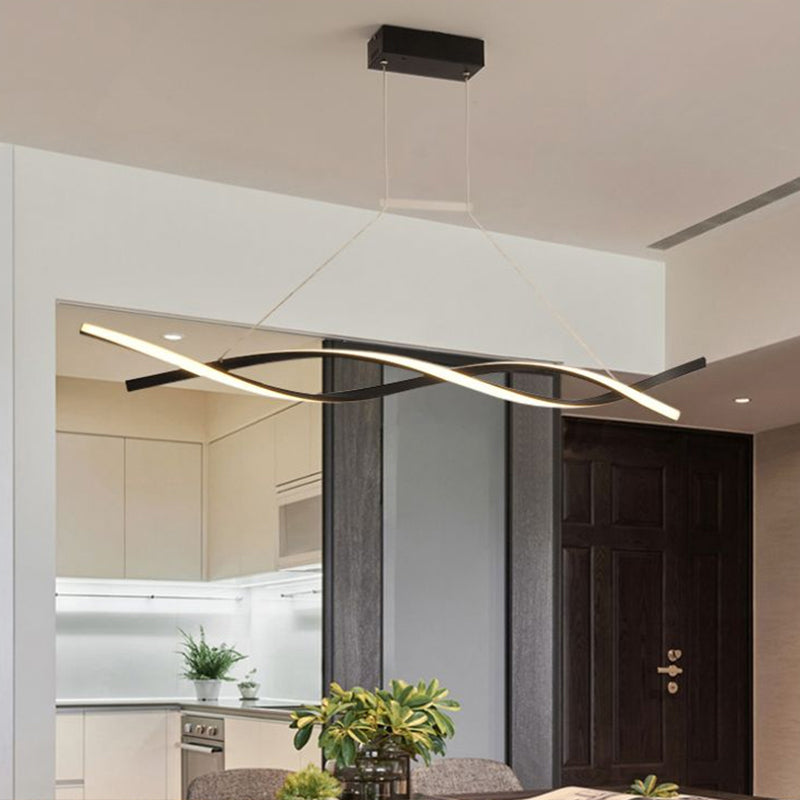 Black Twist LED a led sospesa a sospensione decorativa in alluminio lampadario a sospensione per il ristorante