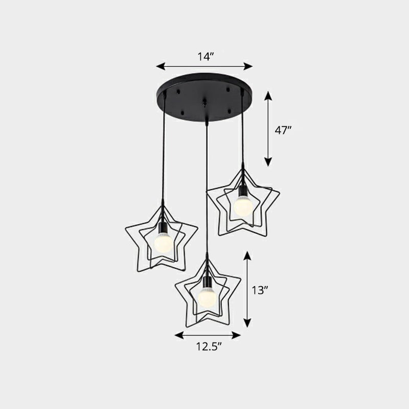 3 teste Filo Filo Cluster Luce a sospensione Nordic Metal Appedful Light per sala da pranzo
