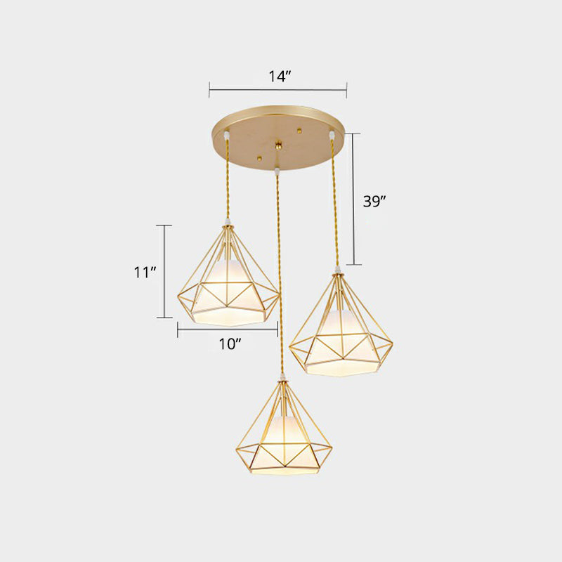 3 teste Filo Filo Cluster Luce a sospensione Nordic Metal Appedful Light per sala da pranzo
