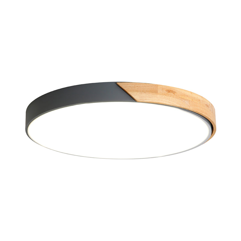 Empalme Círculo LED Iluminación empotrada Lámpara de techo de dormitorio de madera nórdica