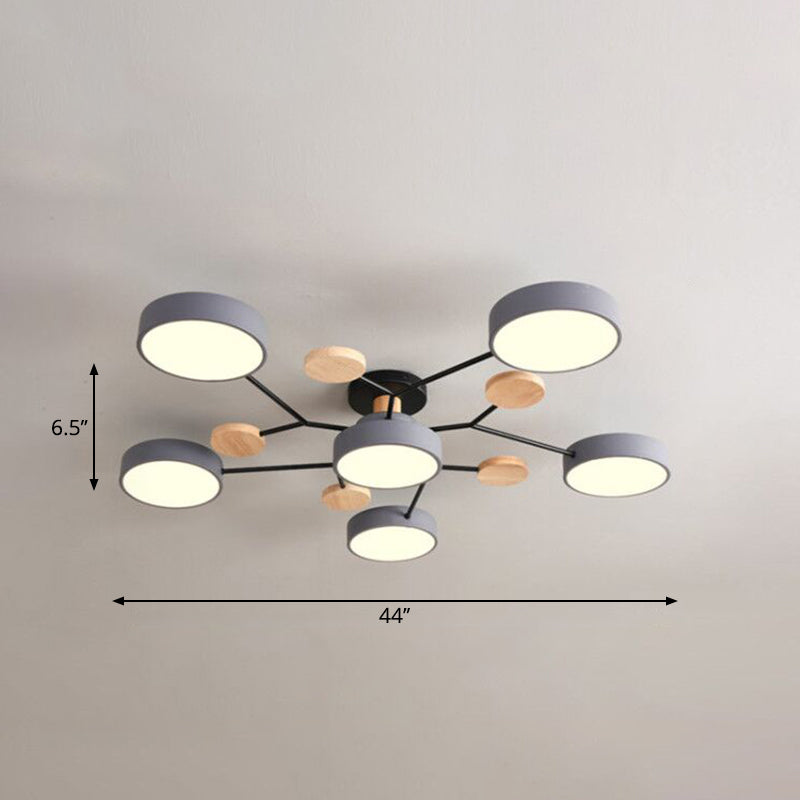 Tree Branch-Like Metal Flush Light Nordic LED Close to Ceiling Light for Bedroom