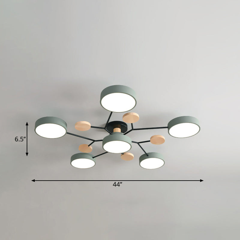 Tree Branch-Like Metal Flush Light Nordic LED Close to Ceiling Light for Bedroom