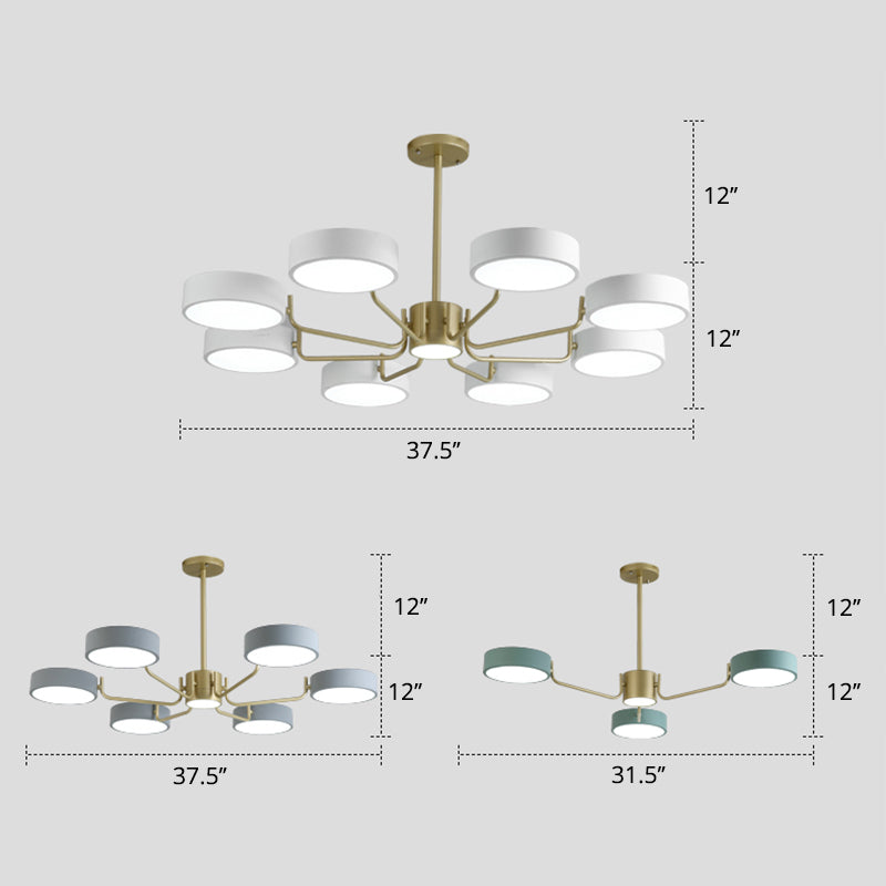 Minimalistische runde Kronleuchterleuchte Acryl Wohnzimmer LED Hängende Lampe