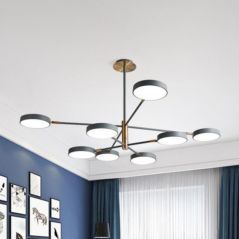 Branche de métal rotatif lampe à suspension de lampe à LED LED avec une teinte acrylique ronde