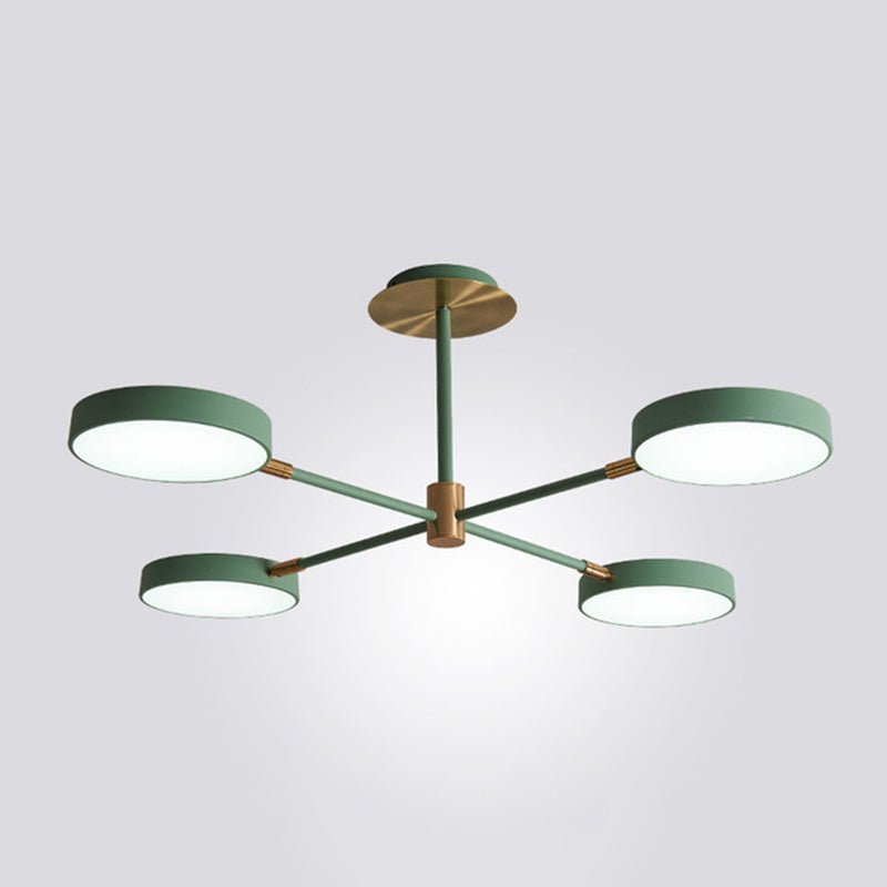 Branche de métal rotatif lampe à suspension de lampe à LED LED avec une teinte acrylique ronde