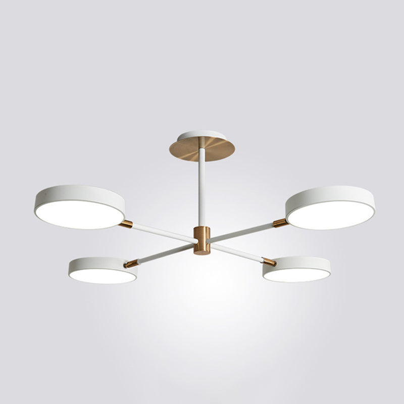 Branche de métal rotatif lampe à suspension de lampe à LED LED avec une teinte acrylique ronde