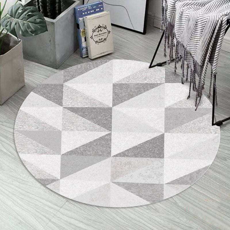 Comfort Bedroom Rug Multi Colored Geo Printed Indoor Rug Polyster Non-Slip Washable Area Carpet