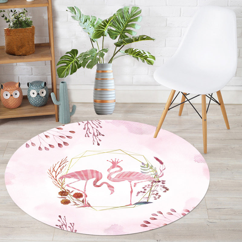 Lovely Kids Bedroom Rug Multi Colored Cartoon Print Area Rug Synthetics Anti-Slip Easy Care Carpet