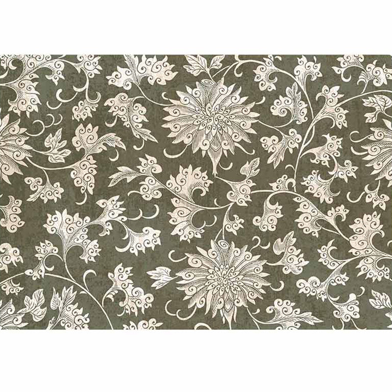 Modern Living Room Rug Multi Colored Plant Printed Indoor Rug Polyster Non-Slip Backing Pet Friendly Carpet