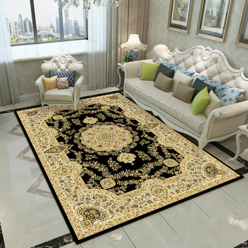 Nostalgia alfombra impresa floral sintética múltiple alfombra interior alfombra lavable sin deslizamiento para salón para salón