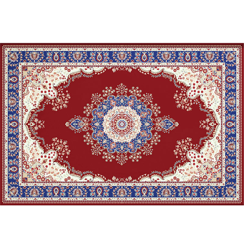 Retro Multicolor Moroccan Rug Polyster Geo Pattern Indoor Rug Anti-Slip Backing Pet Friendly Area Carpet for Bedroom