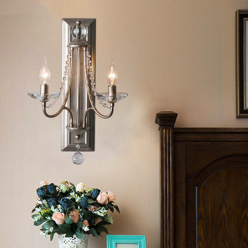 Éclairage de mur de bougie en argent / or