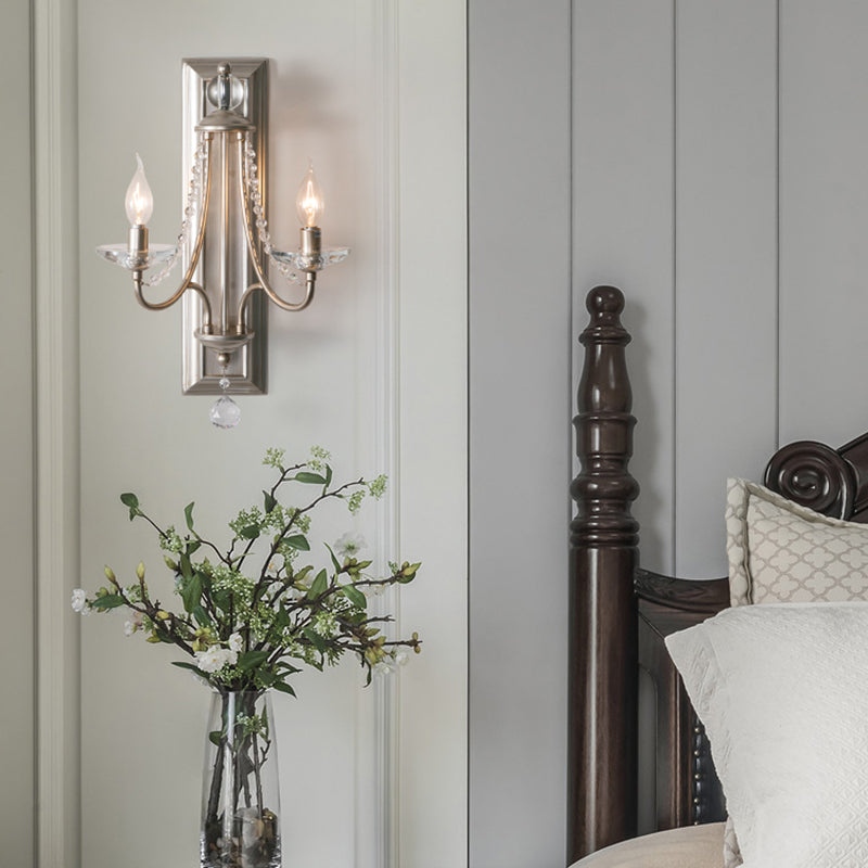Éclairage de mur de bougie en argent / or