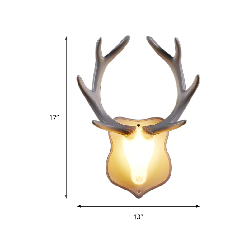 Résine White / Blue Approche luminaire de cerf LED Éclairage mural rustique en noir / blanc pour le salon