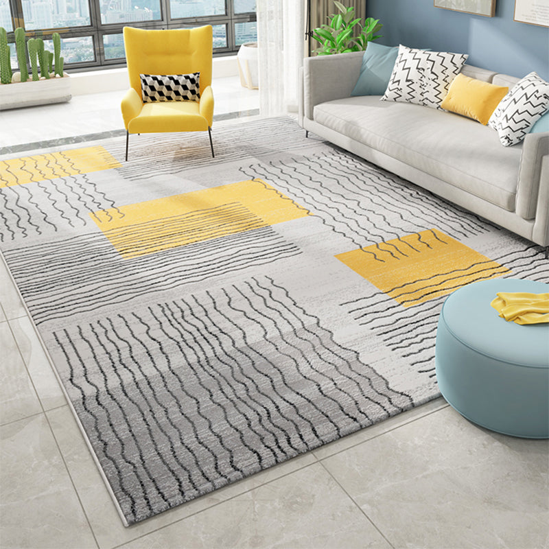 Comfort Living Room Rug Multi Colored Stripe Pattern Indoor Rug Polypropylene Pet Friendly Easy Care Area Carpet