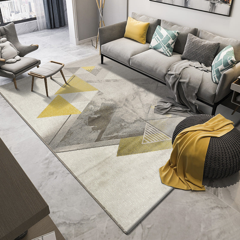 Multi Colored Nordic Rug Polyster Geometric Pattern Indoor Rug Pet Friendly Anti-Slip Backing Area Carpet for Living Room