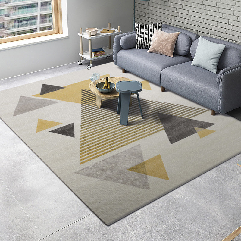 Multi Colored Nordic Rug Polyster Geometric Pattern Indoor Rug Pet Friendly Anti-Slip Backing Area Carpet for Living Room