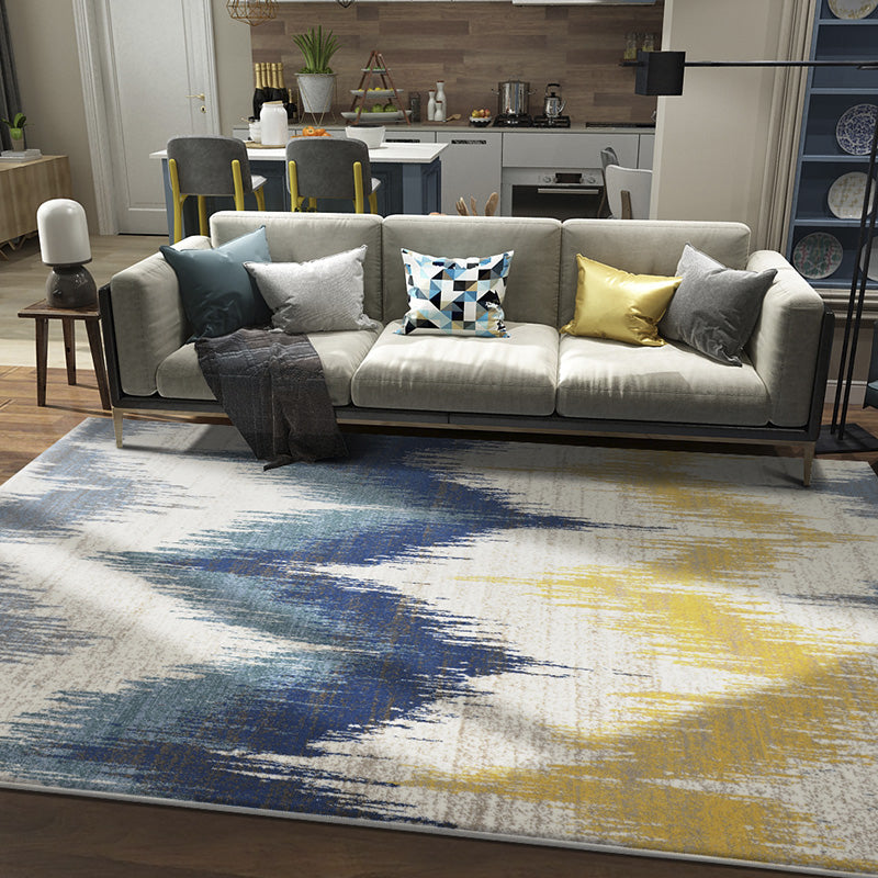 Multi Colored Nordic Rug Polyster Geometric Pattern Indoor Rug Pet Friendly Anti-Slip Backing Area Carpet for Living Room