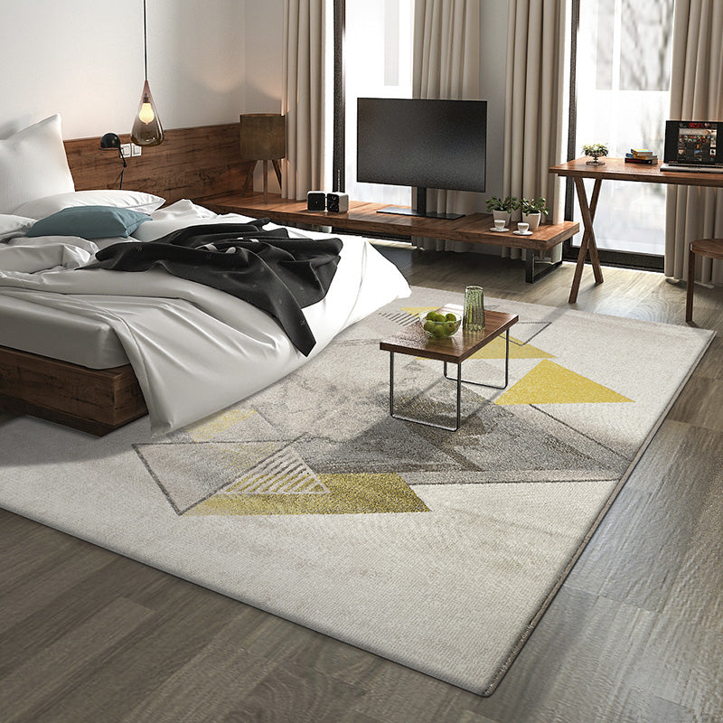 Multi Colored Nordic Rug Polyster Geometric Pattern Indoor Rug Pet Friendly Anti-Slip Backing Area Carpet for Living Room