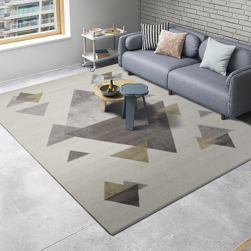 Multi Colored Nordic Rug Polyster Geometric Pattern Indoor Rug Pet Friendly Anti-Slip Backing Area Carpet for Living Room