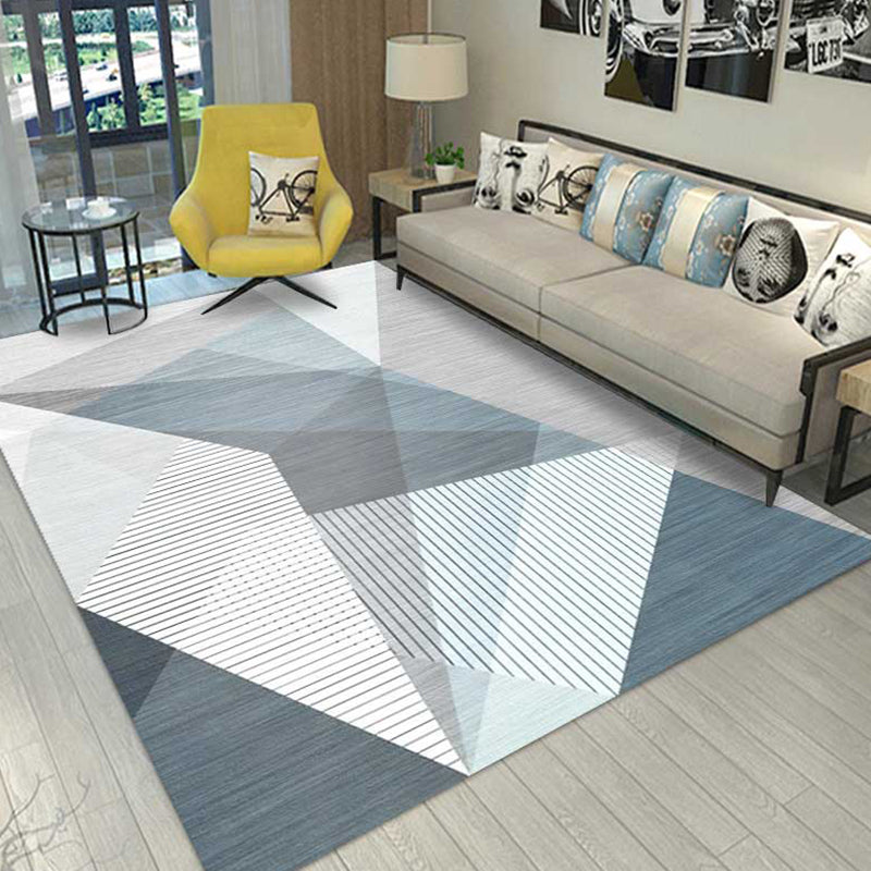 Multi Colored Geometric Pattern Rug Polypropylene Modern Indoor Rug Easy Care Pet Friendly Area Carpet in Living Room