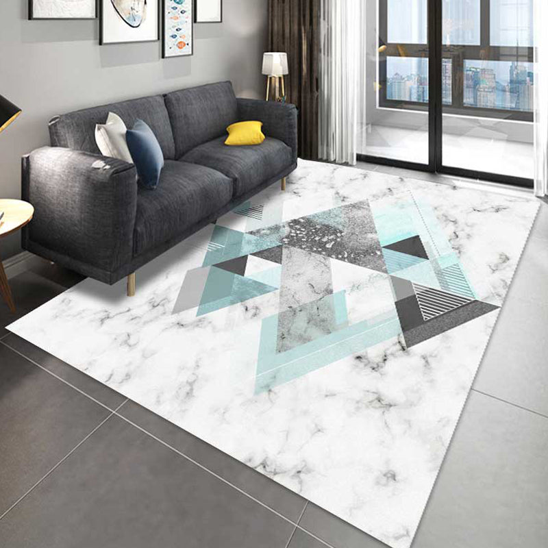 Multi Colored Geometric Pattern Rug Polypropylene Modern Indoor Rug Easy Care Pet Friendly Area Carpet in Living Room